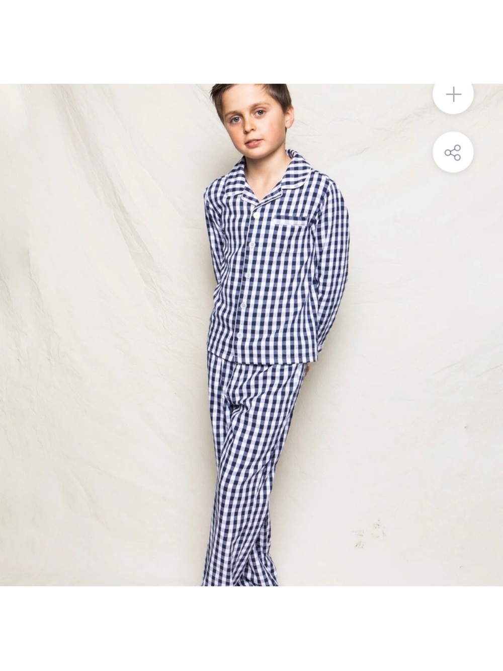 Boys Navy Gingham Pajama Set - Comfortable Sleepwear